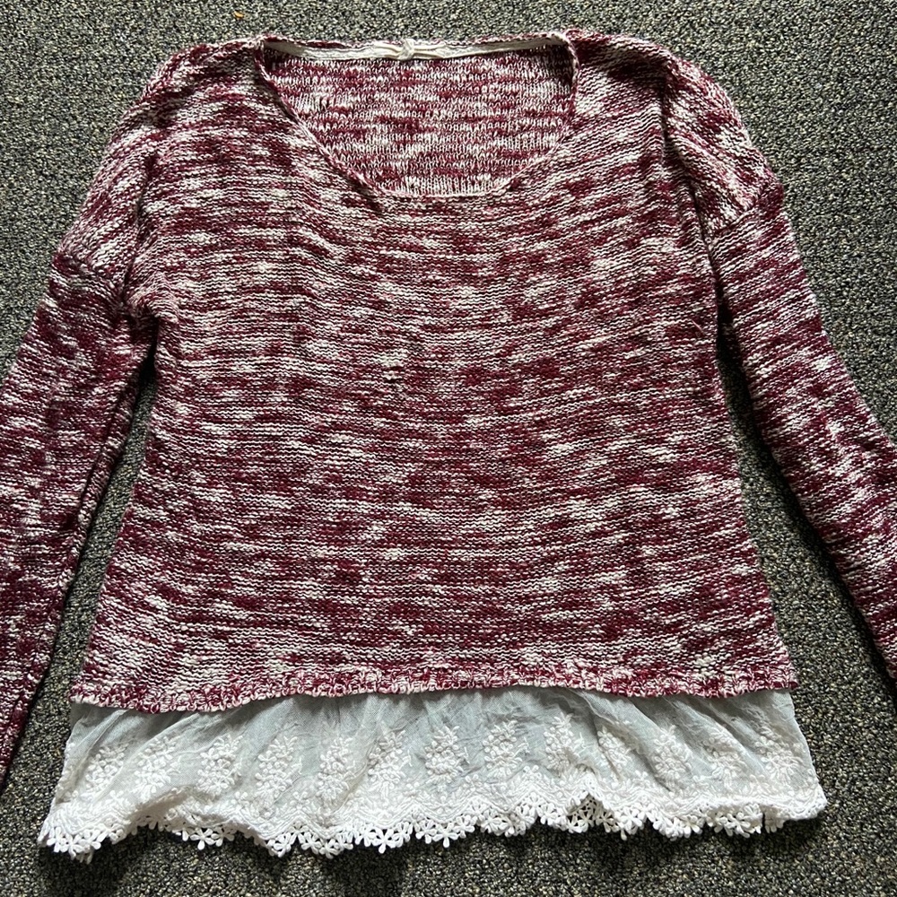 Lace Trimmed Sweater